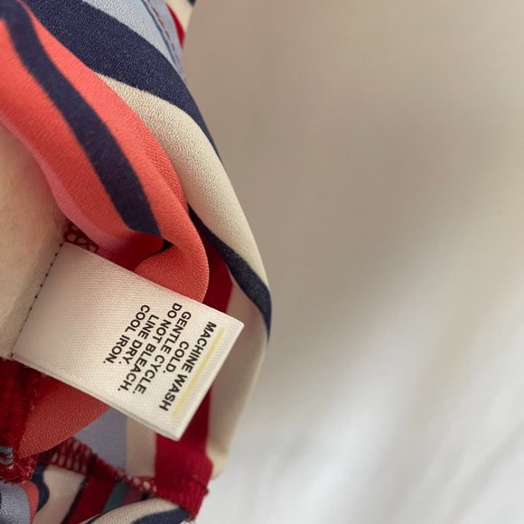 EST. 1946 Womens Multicolor Slit Sleeve Round Neck Striped Blouse Top Size XL - Picture 13 of 13